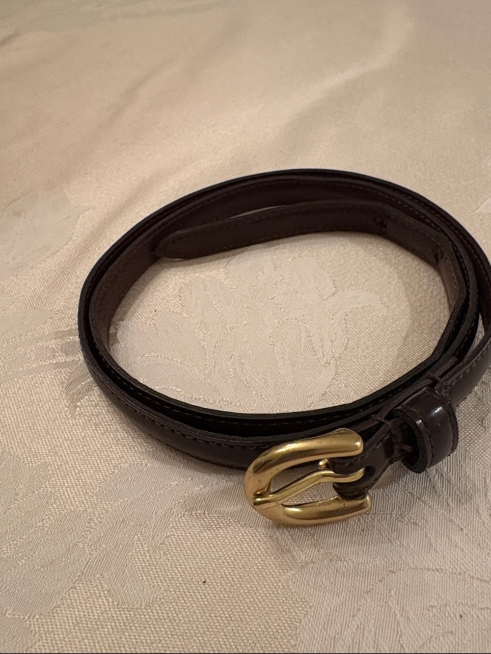 Coach Dark Brown Embossed Leather, very smart Belt. 34” waist size. 1/2 “ wide.